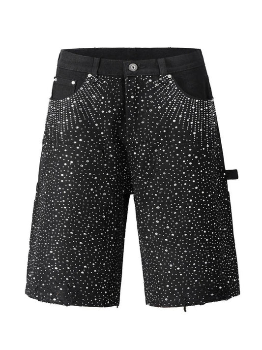 Men's Rhinestone Shorts with Pockets - Tredona LLC