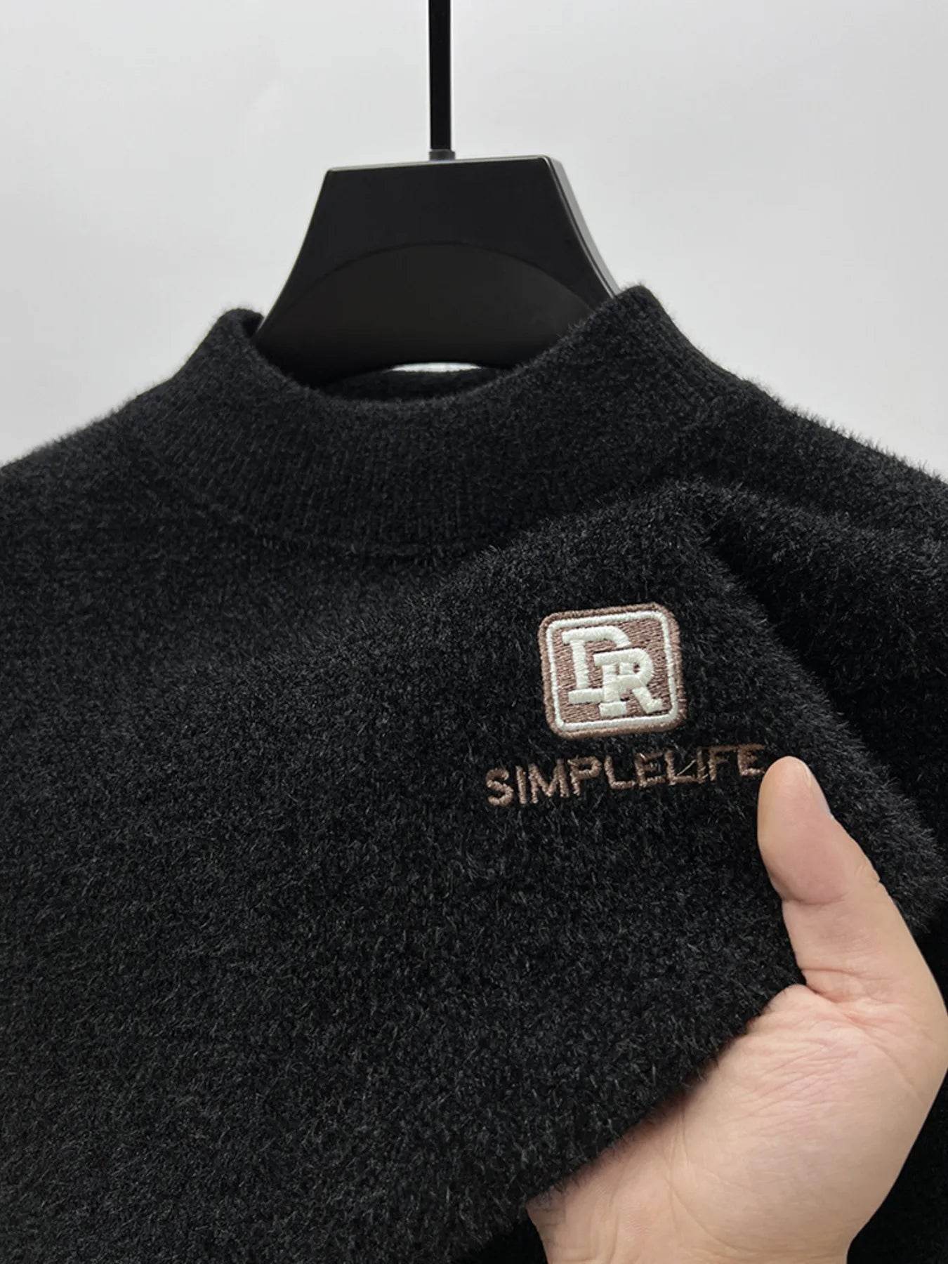 Men's Plus Size Ribbed Hem Long Sleeve Sweater - Tredona LLC
