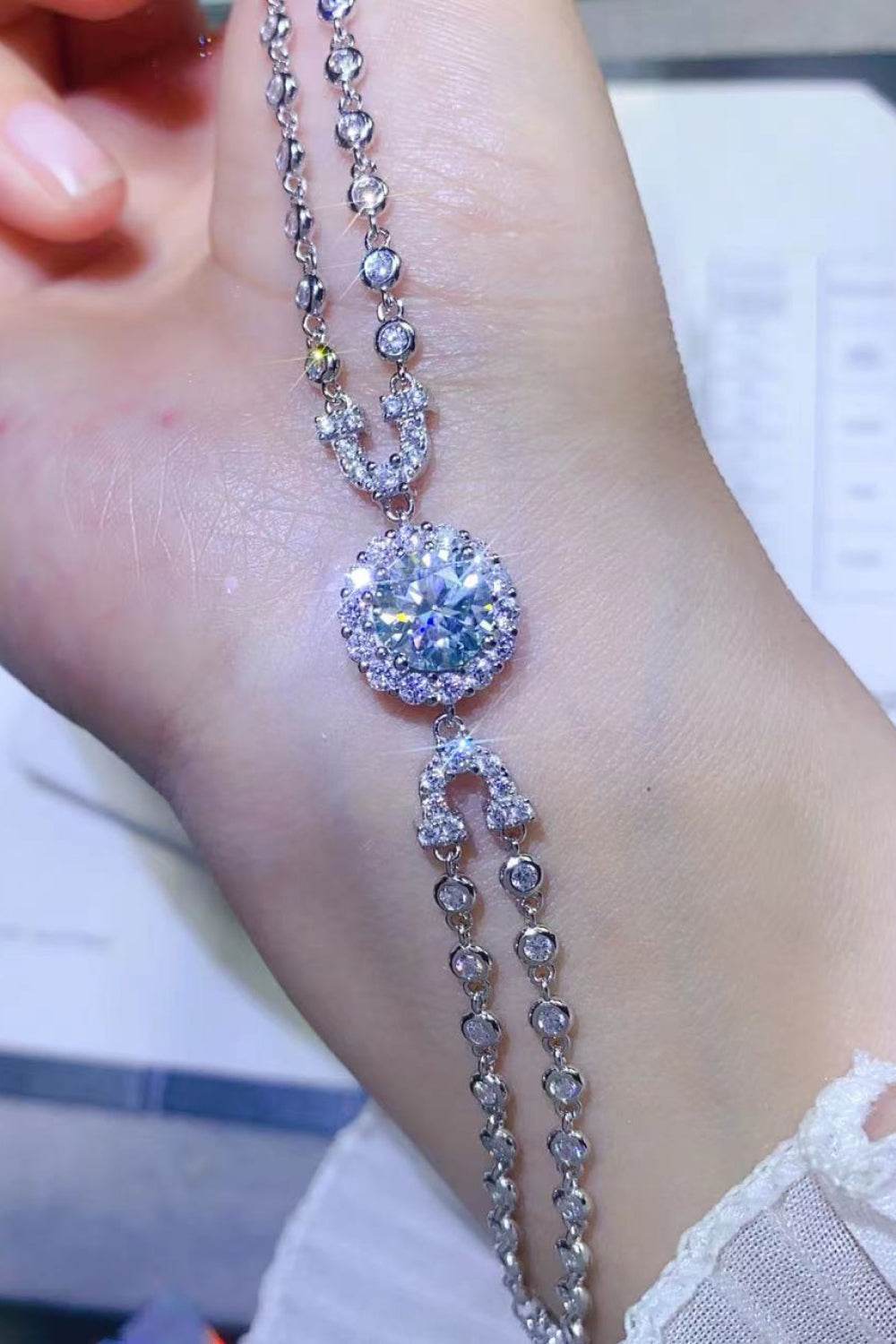 2 Carat Moissanite Double-Layered Bracelet - Tredona LLC