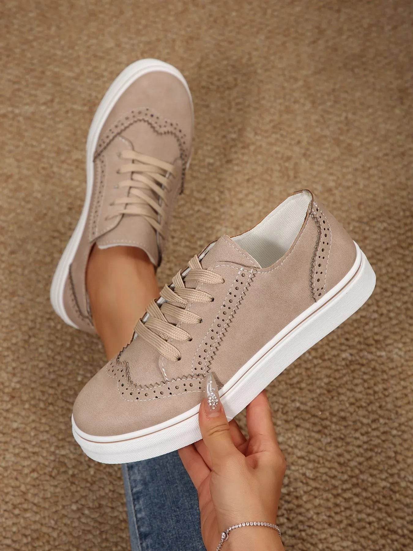 Lace Up Round Toe Platform Sneakers - Tredona LLC