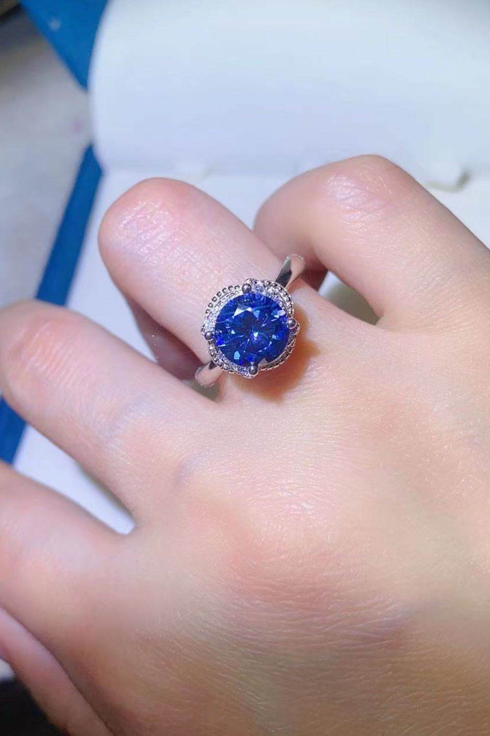 2 Carat Moissanite Contrast 925 Sterling Silver Ring - Tredona LLC