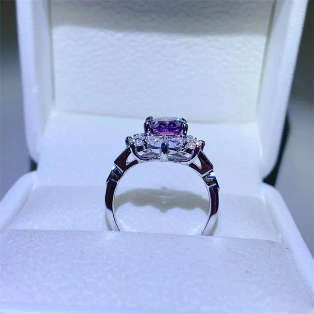 2 Carat Moissanite 925 Sterling Silver Ring - Tredona LLC