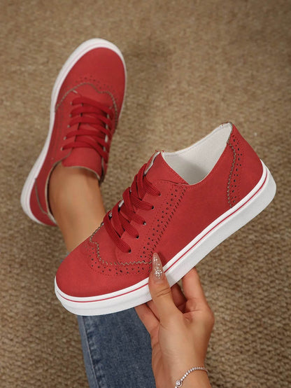 Lace Up Round Toe Platform Sneakers - Tredona LLC