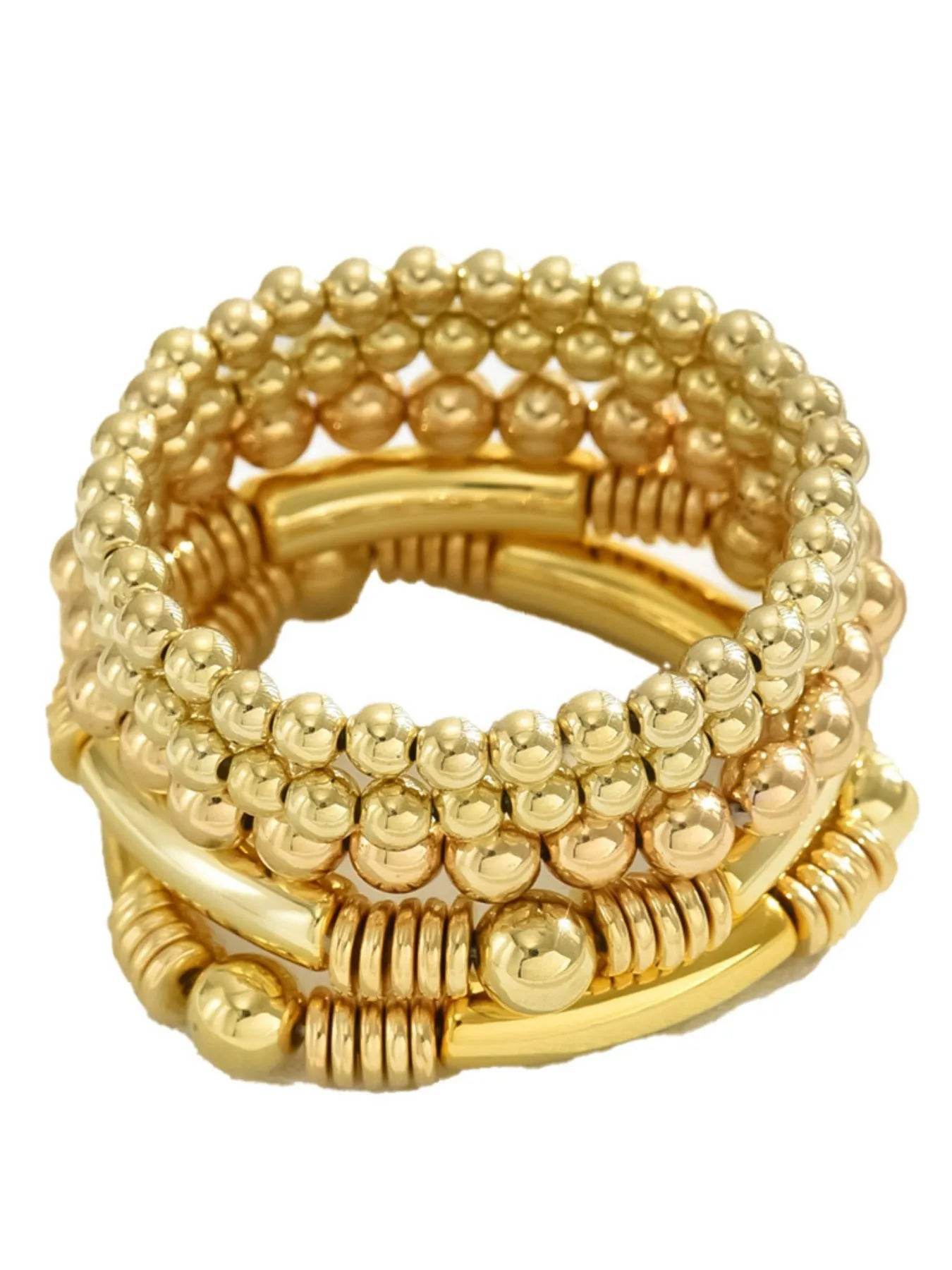 5 Piece Stainless Steel Beaded Bracelet - Tredona LLC