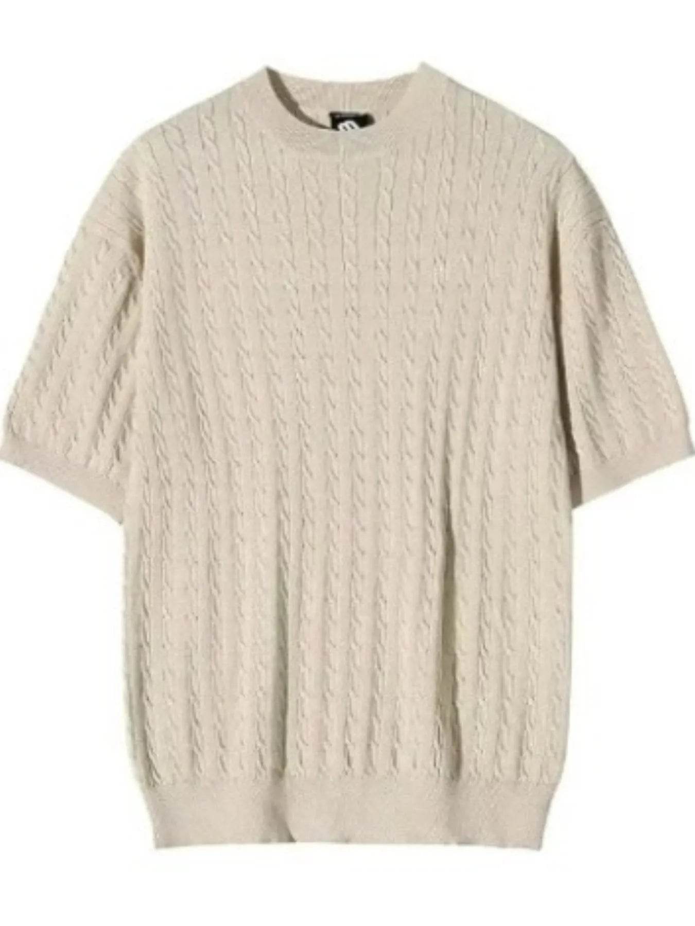 Men's Full Size Round Neck Short Sleeve Knit Top Plus Size - Tredona LLC