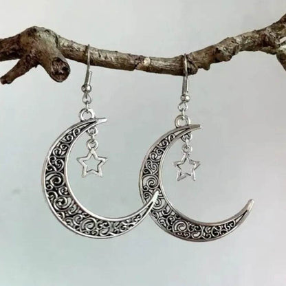 Alloy Cutout Moon Earrings - Tredona LLC