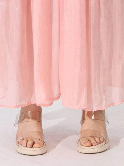 Layered Surplice Puff Sleeve Maxi Dress - Tredona LLC