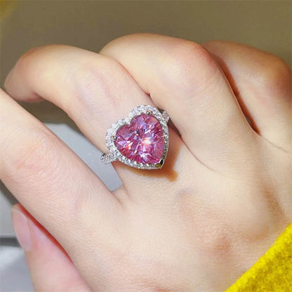 5 Carat Moissanite 925 Sterling Silver Heart Ring - Tredona LLC