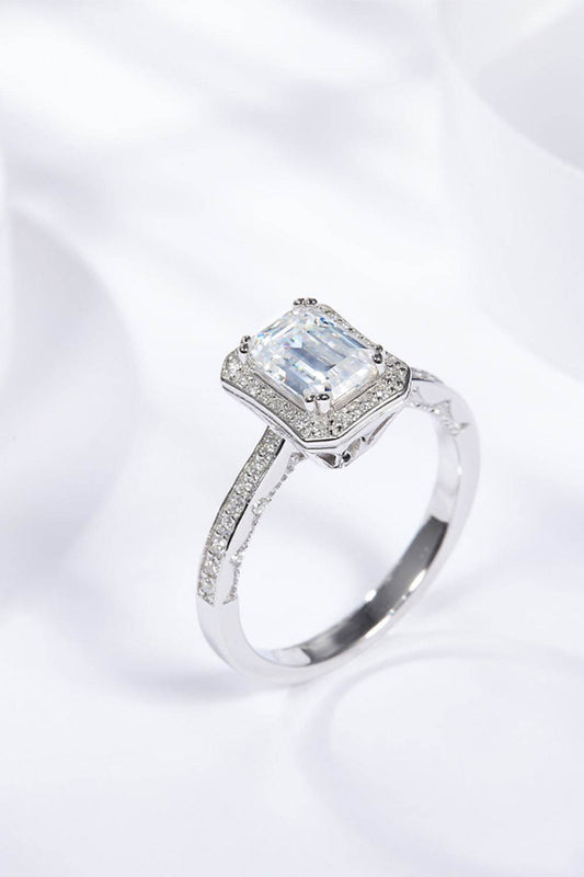 1 Carat Moissanite 925 Sterling Silver Halo Ring - Tredona LLC