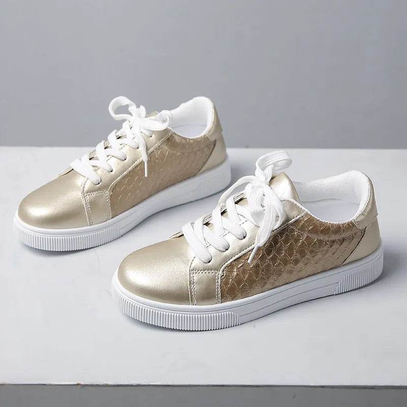 Round Toe Lace Up Sneakers - Tredona LLC