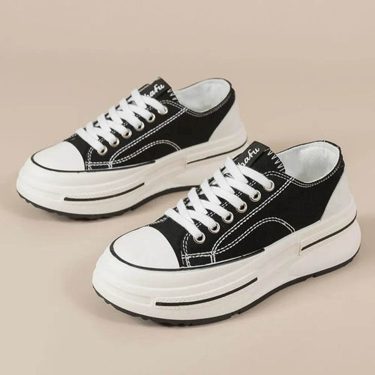 Tied Round Toe Platform Sneakers - Tredona LLC