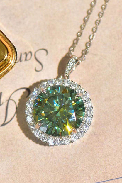 10 Carat Moissanite Pendant Platinum-Plated Necklace - Tredona LLC