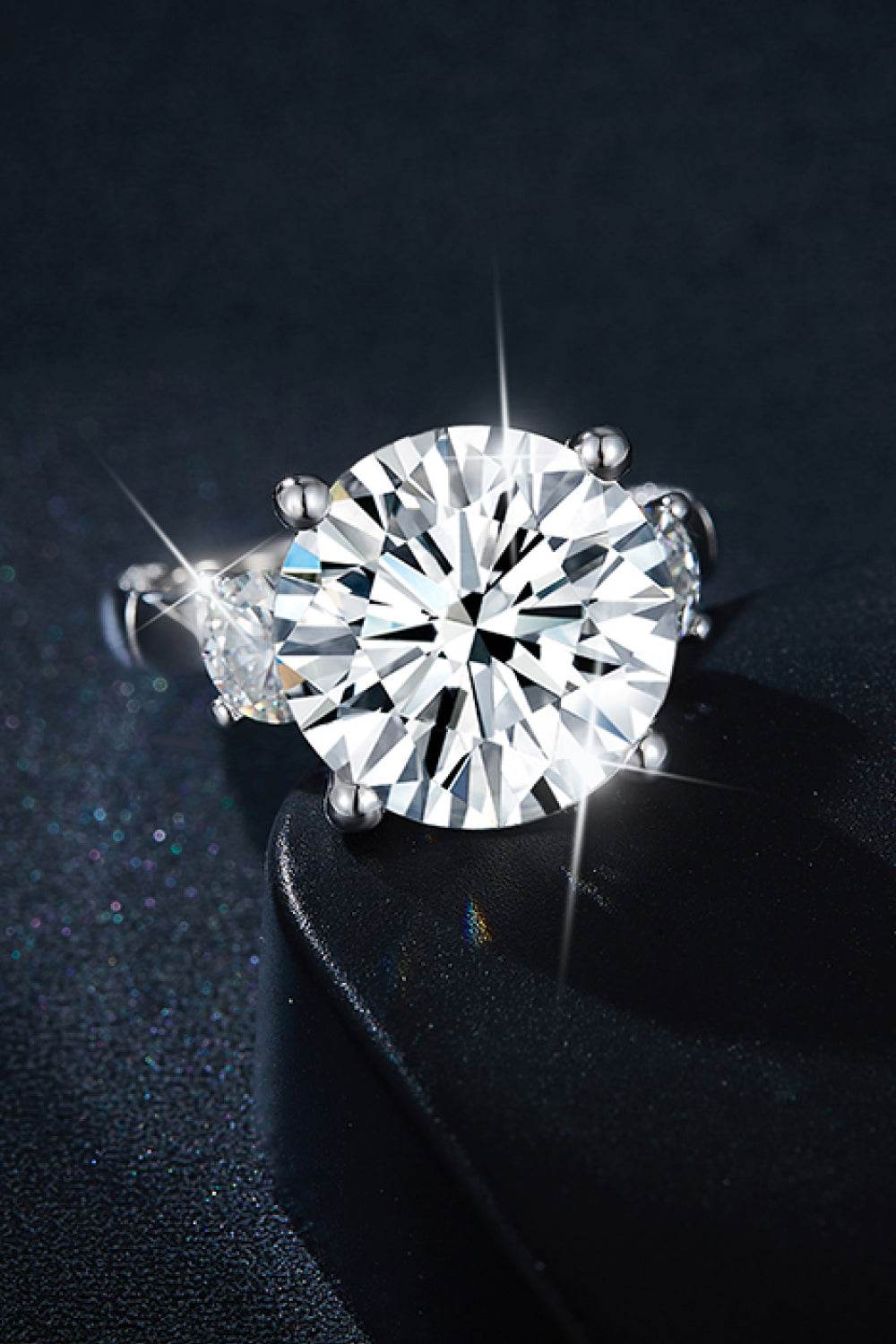 8.6 Carat Moissanite Platinum-Plated Ring - Tredona LLC