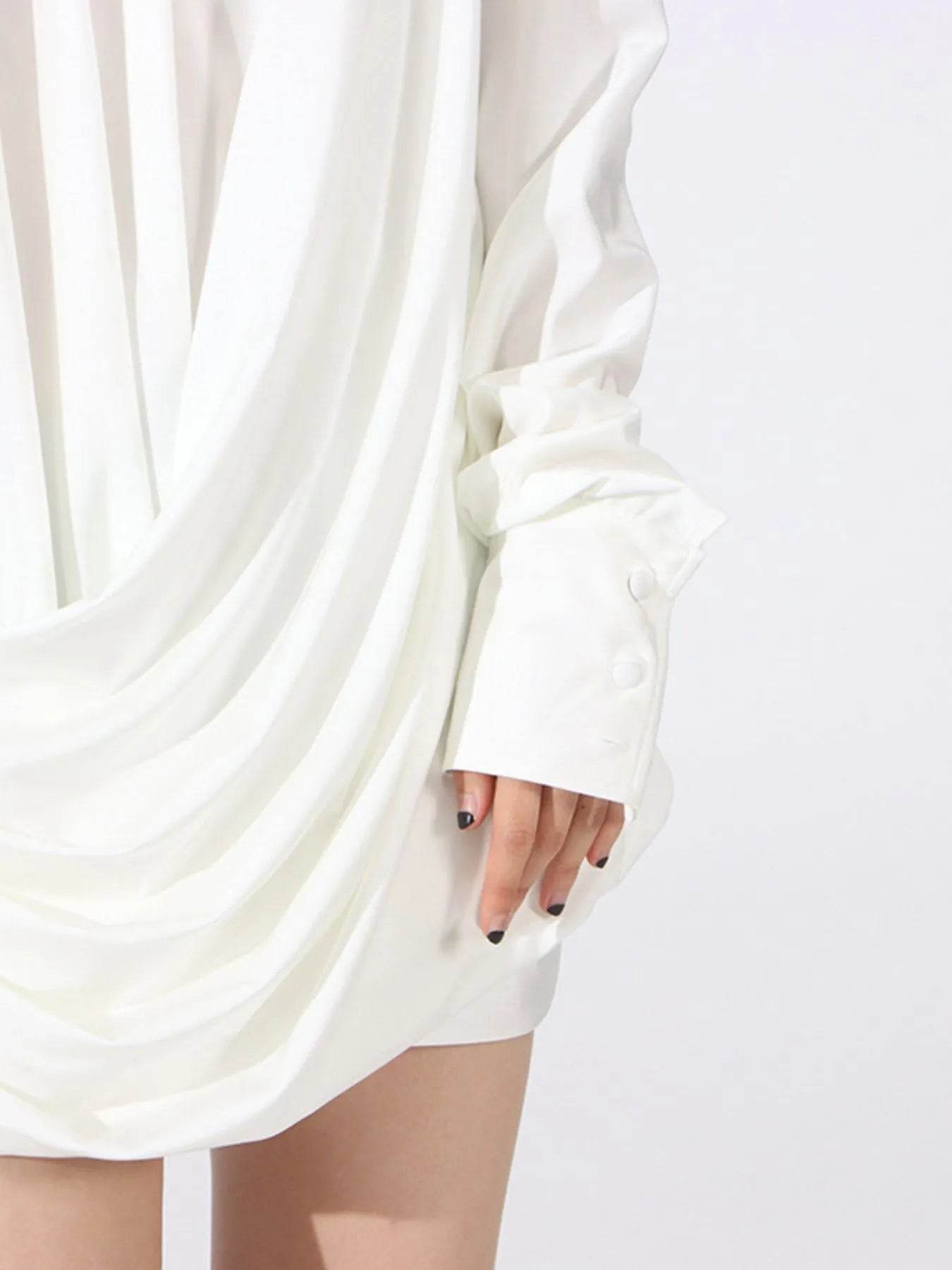 Ruched Long Sleeve Mini Dress - Tredona LLC