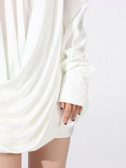 Ruched Long Sleeve Mini Dress - Tredona LLC