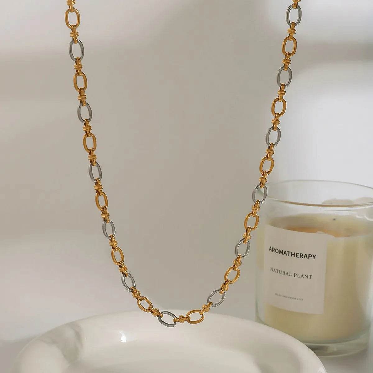 Two-Tone Chain Link Jewelry Set - Tredona LLC
