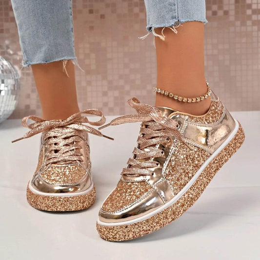 Round Toe Lace Up Sneakers - Tredona LLC