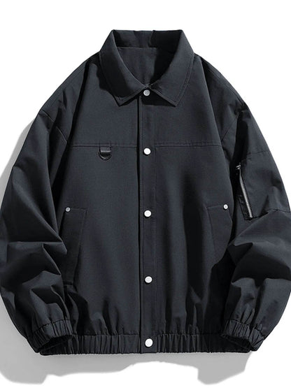 Men's Plus Size Elastic Hem Long Sleeve Jacket - Tredona LLC