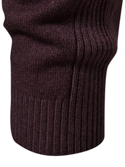 Men's Mock Neck Long Sleeve Sweater - Tredona LLC