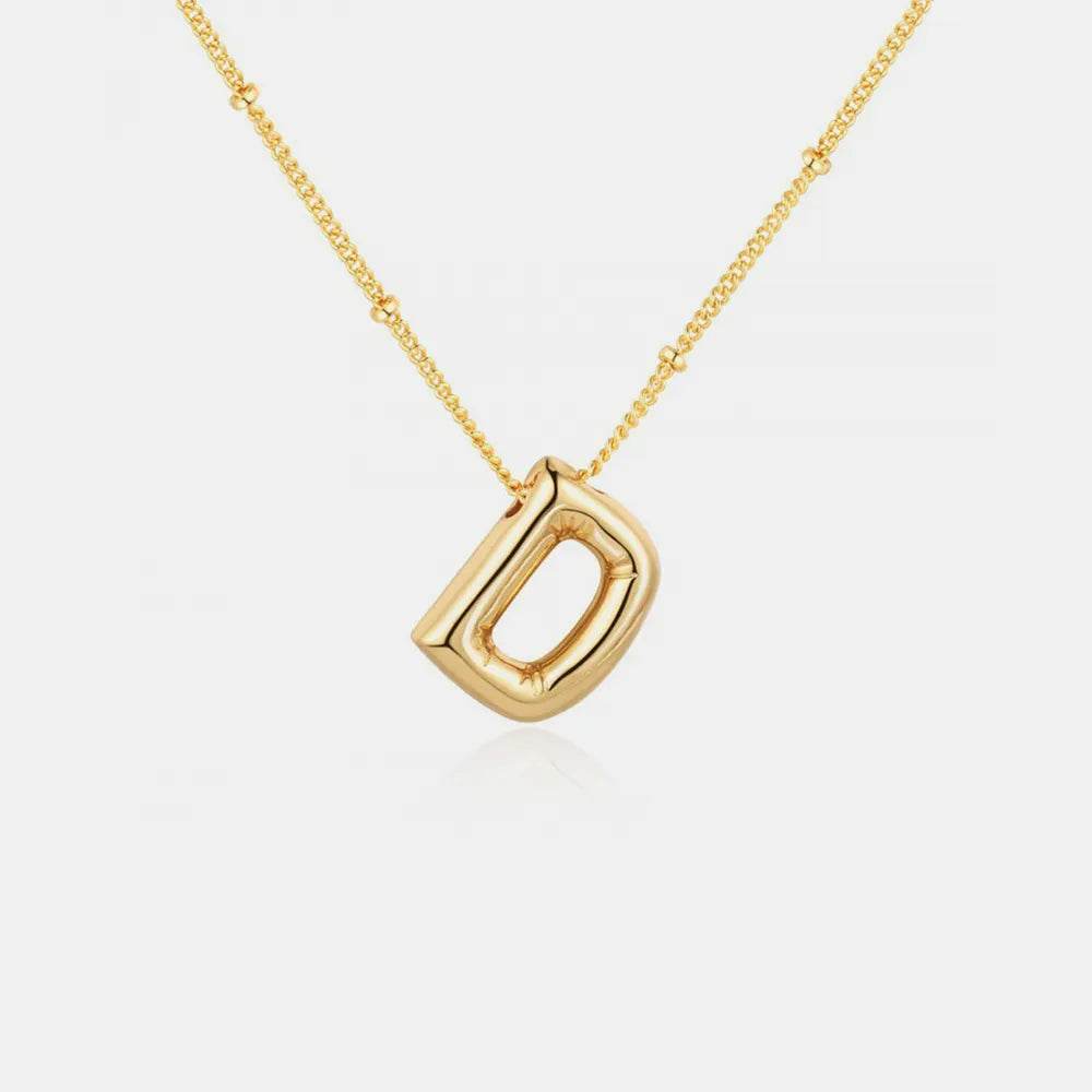 Gold-Plated Bubble Initial Necklace - Tredona LLC