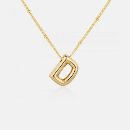 Gold-Plated Bubble Initial Necklace - Tredona LLC