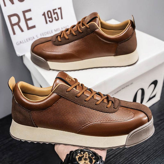 Black Work Casual Leather Shoes Low-cut - Tredona LLC
