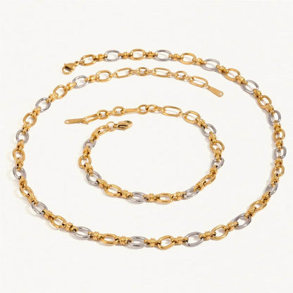 Two-Tone Chain Link Jewelry Set - Tredona LLC