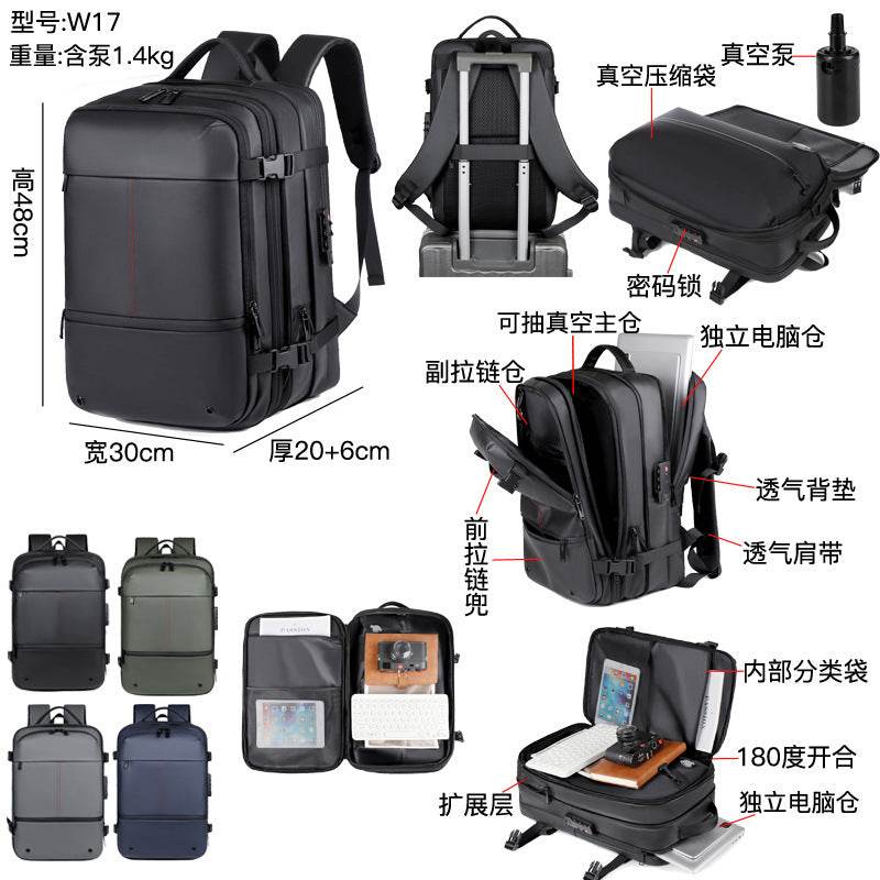 Multi-functional High-grade Vacuum Compression Business Backpack - Tredona LLC
