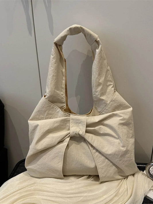 Ruched Bow Shoulder Bag - Tredona LLC