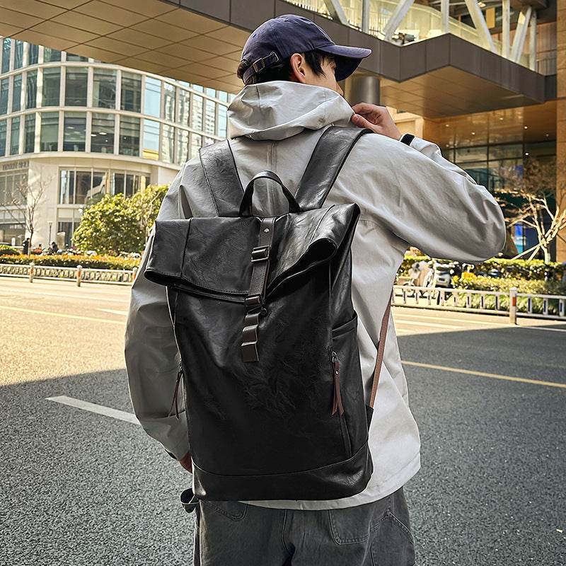 Backpack Men's Backpack Large Capacity Computer Bag Waterproof Solid Color Women's Travel - Tredona LLC