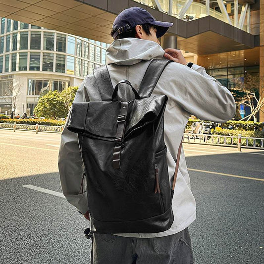 Backpack Men's Backpack Large Capacity Computer Bag Waterproof Solid Color Women's Travel - Tredona LLC