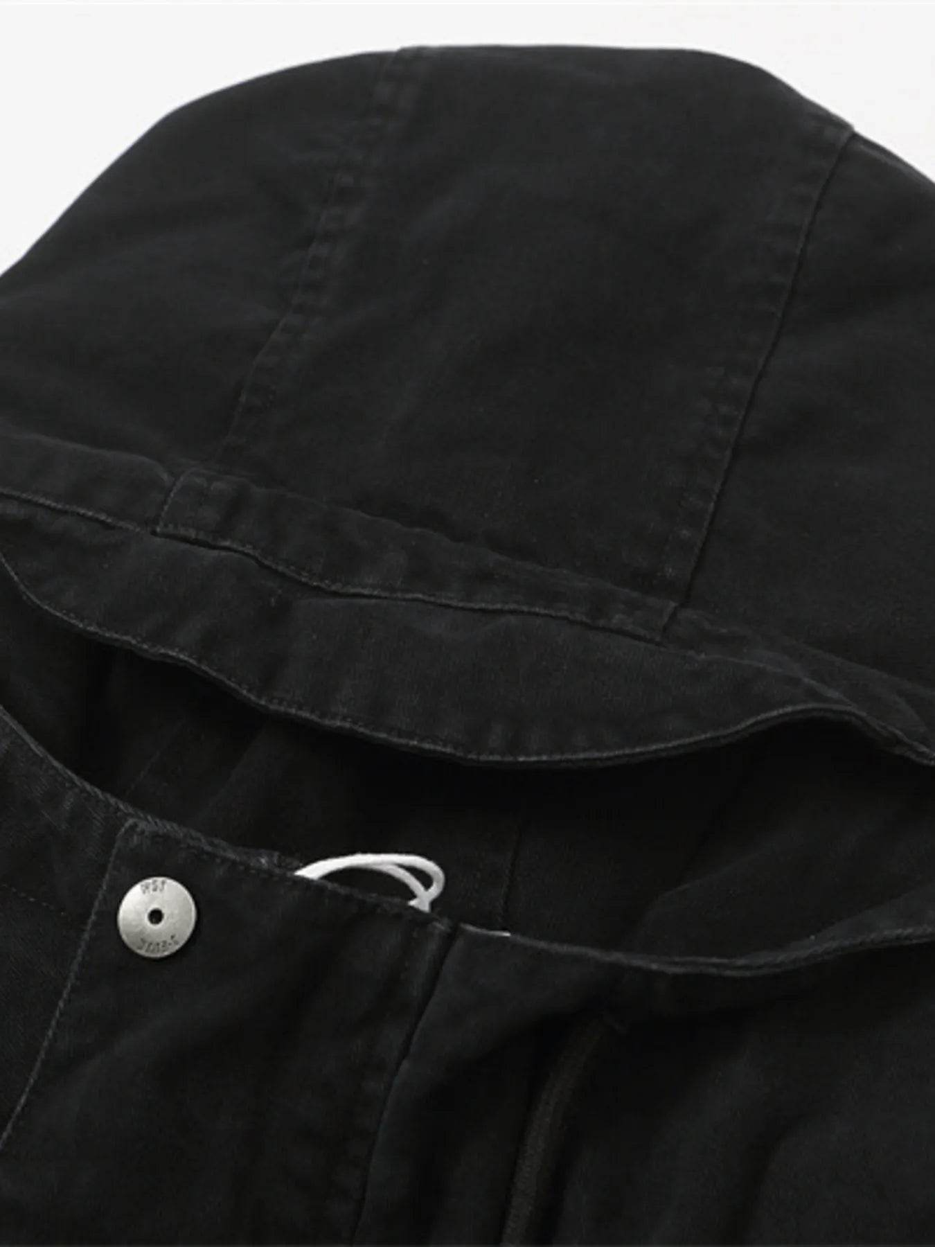 Men's Plus Size Drawstring Long Sleeve Jacket - Tredona LLC