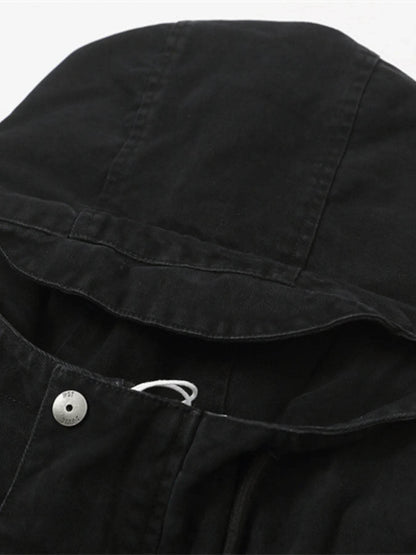 Men's Plus Size Drawstring Long Sleeve Jacket - Tredona LLC