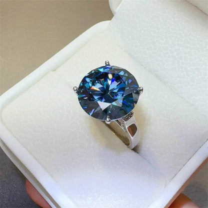 10 Carat 925 Sterling Silver Moissanite Ring - Tredona LLC
