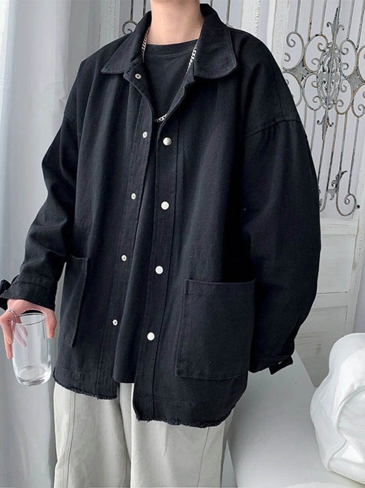 Men's Button Up Long Sleeve Jacket - Tredona LLC