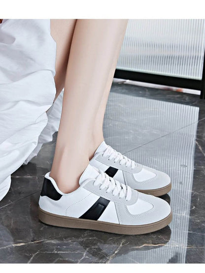 Stripe Lace Up Sneakers - Tredona LLC