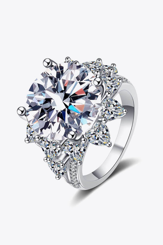 10 Carat Moissanite Flower-Shaped Ring - Tredona LLC