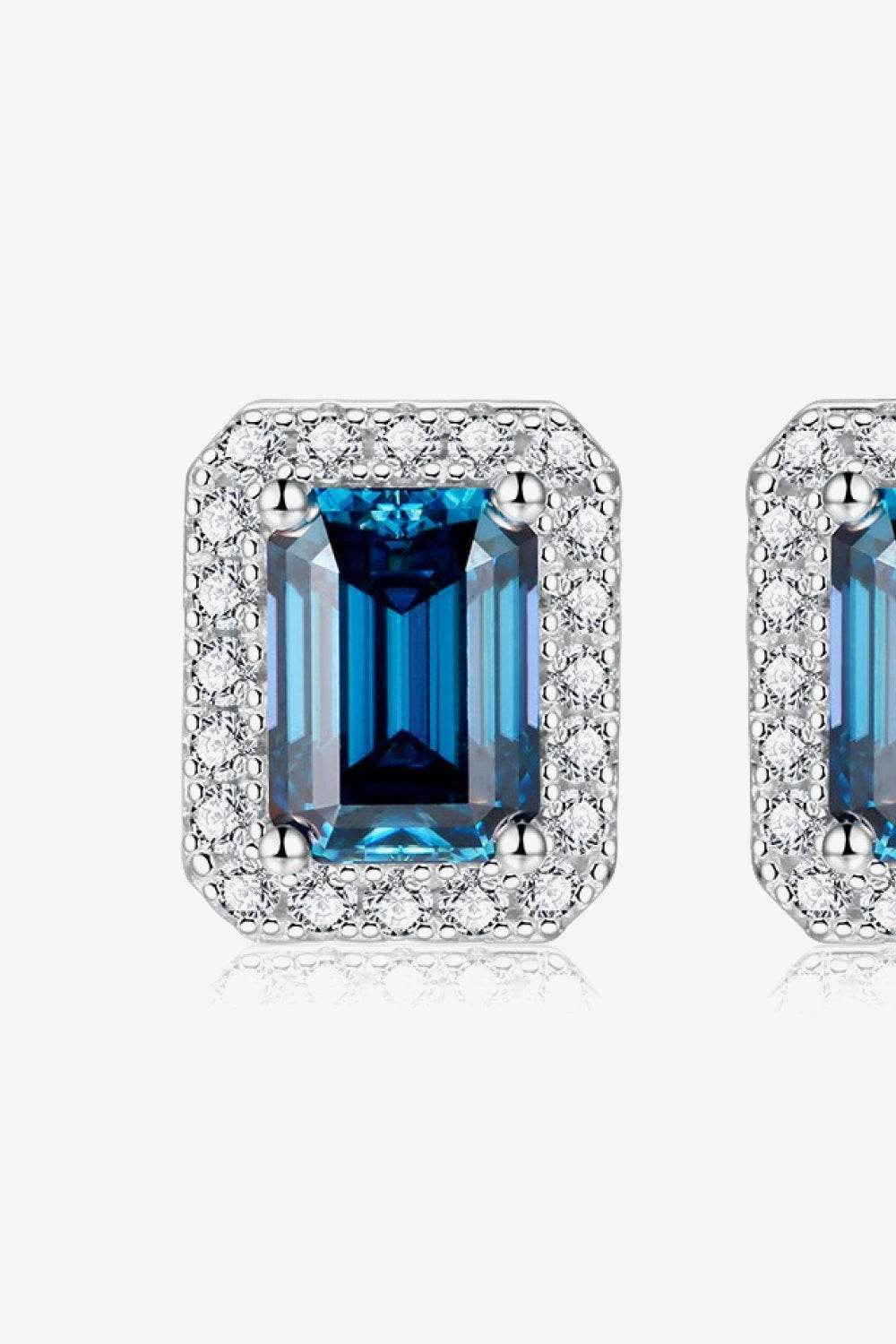 2 Carat Moissanite Stud Earrings in Indigo - Tredona LLC