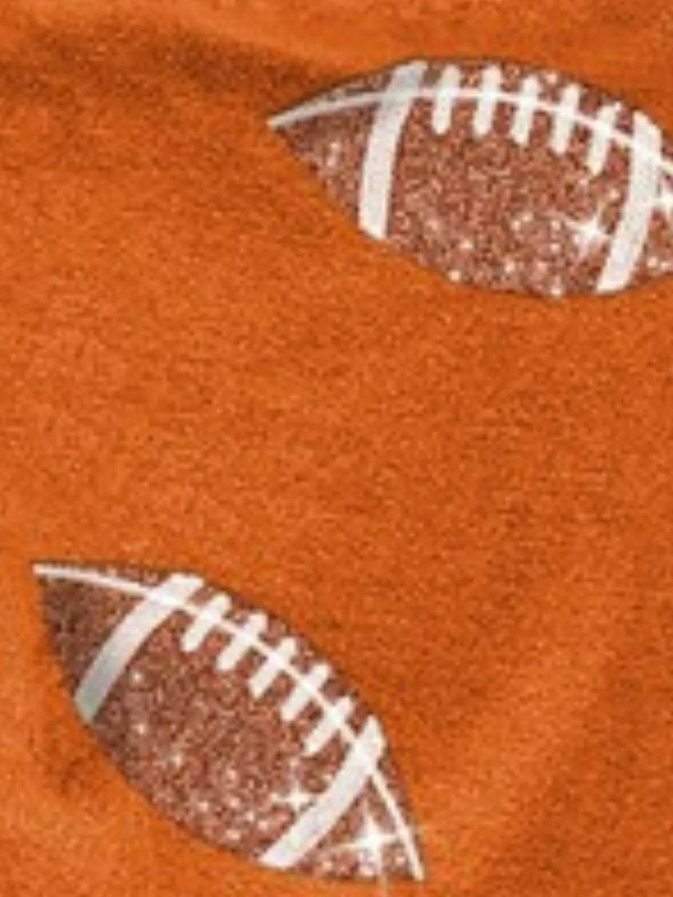 BiBi Football Sequin Embroidery Vintage Washed Top - Tredona LLC