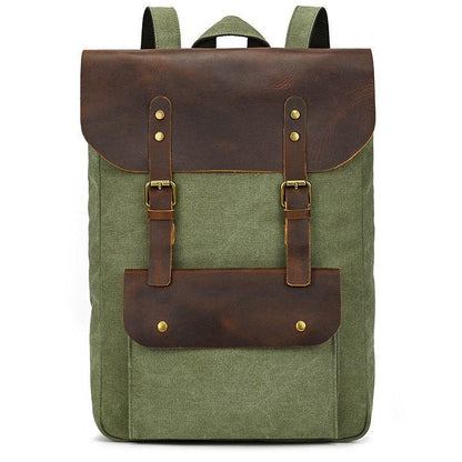 New Canvas Leather Large Capacity Backpack - Tredona LLC