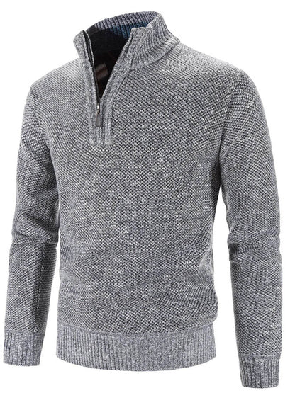 Men's Plus Size Quarter Zip Long Sleeve Sweater - Tredona LLC