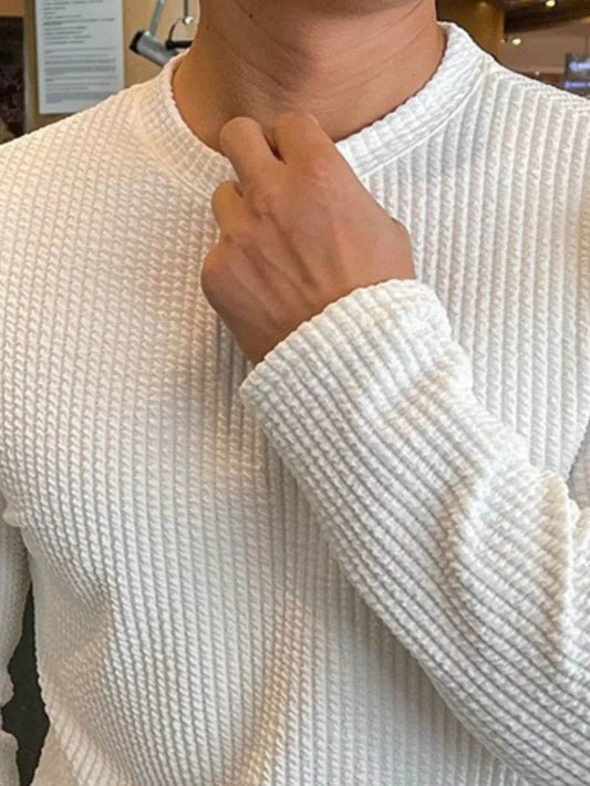Men's Plus Size Round Neck Long Sleeve T-Shirt - Tredona LLC