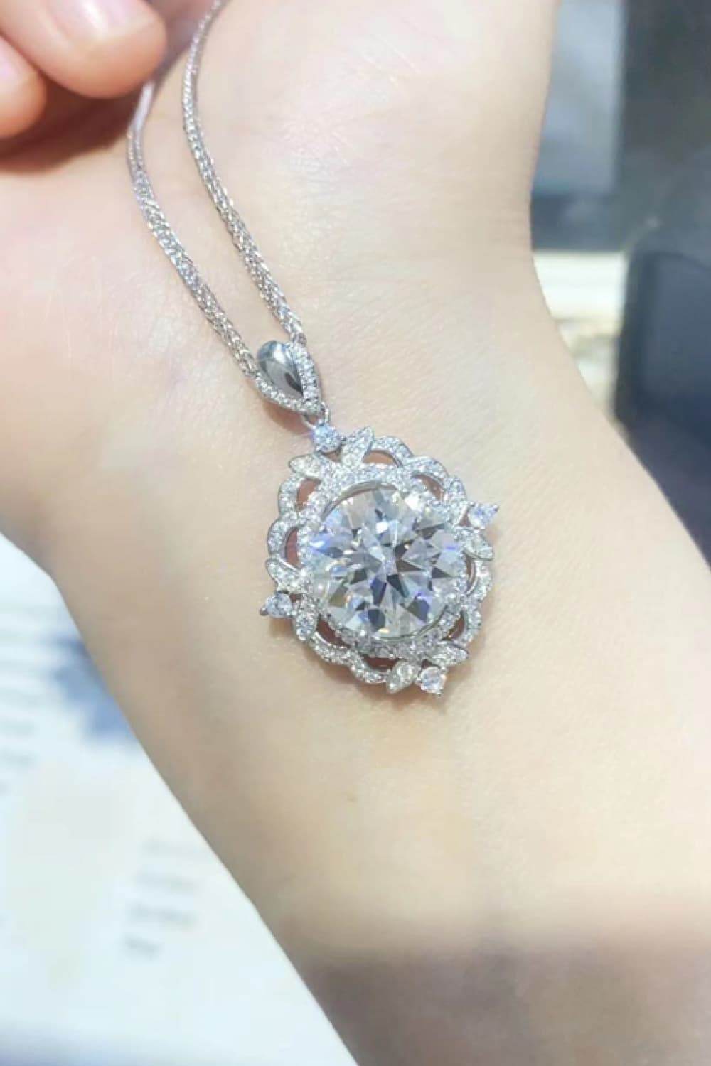 5 Carat Moissanite 925 Sterling Silver Necklace - Tredona LLC