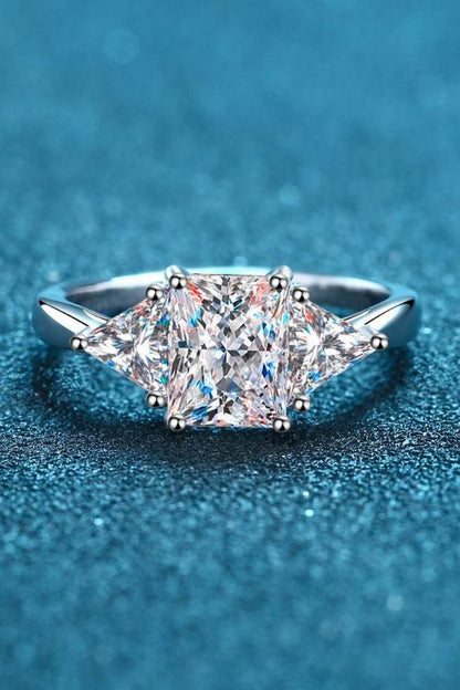 3 Carat Moissanite 925 Sterling Silver Rhodium-Plated Ring - Tredona LLC