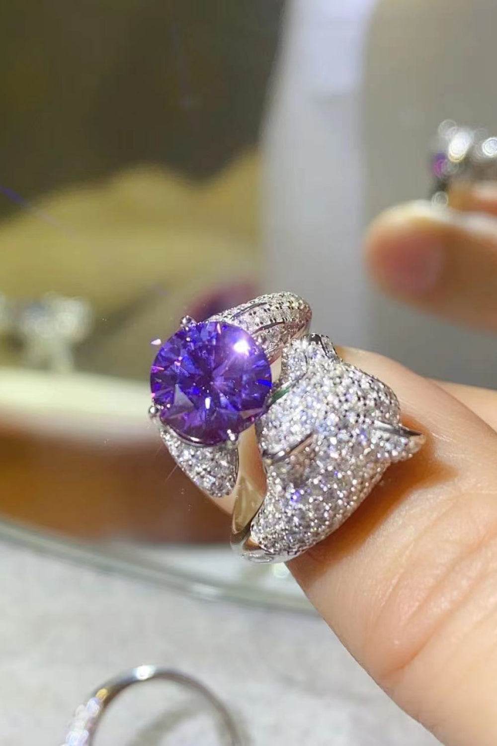 2 Carat Moissanite Adjustable Animal Bypass Ring - Tredona LLC