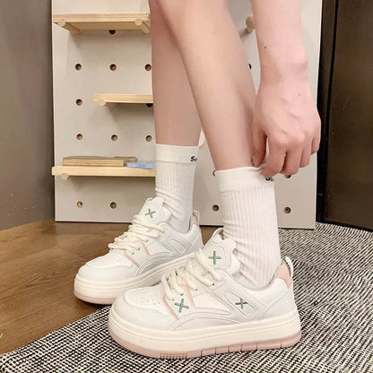 Round Toe Lace Up Sneakers - Tredona LLC