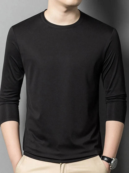 Men's Plus Size Round Neck Long Sleeve T-Shirt - Tredona LLC