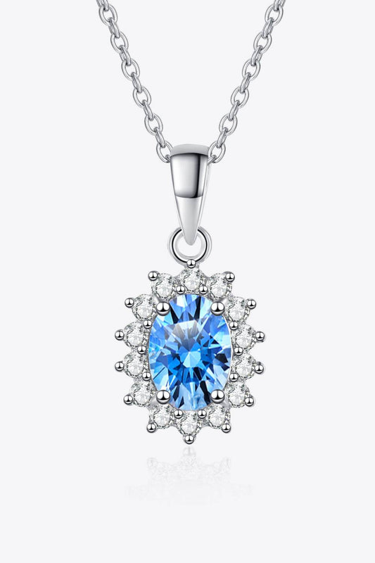 1 Carat Moissanite 925 Sterling Silver Necklace - Tredona LLC
