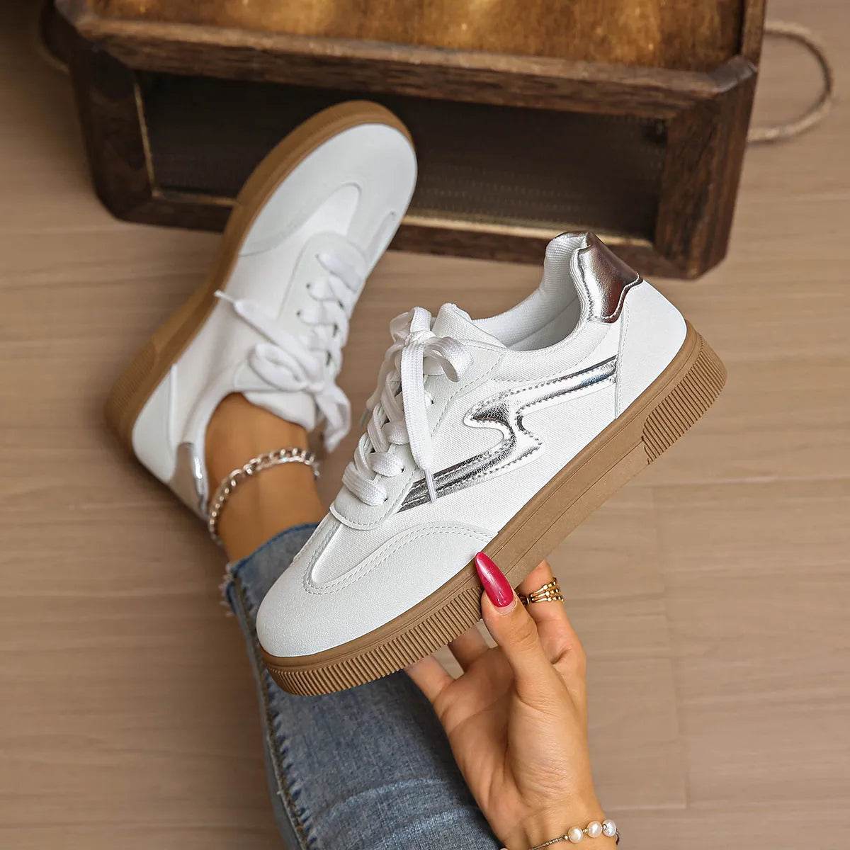 Lace Up Platform Sneakers - Tredona LLC