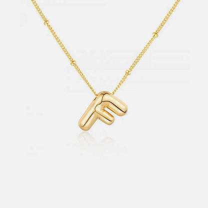 Gold-Plated Bubble Initial Necklace - Tredona LLC